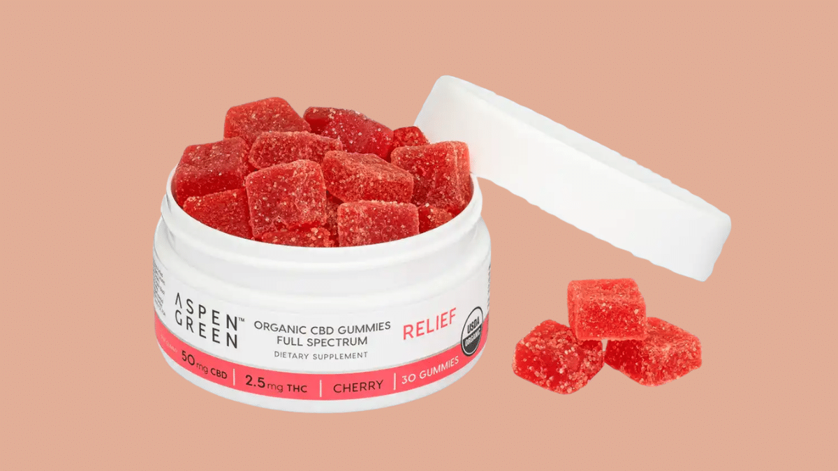 aspen green relief organic full spectrum cbd thc gummies for daytime pain relief