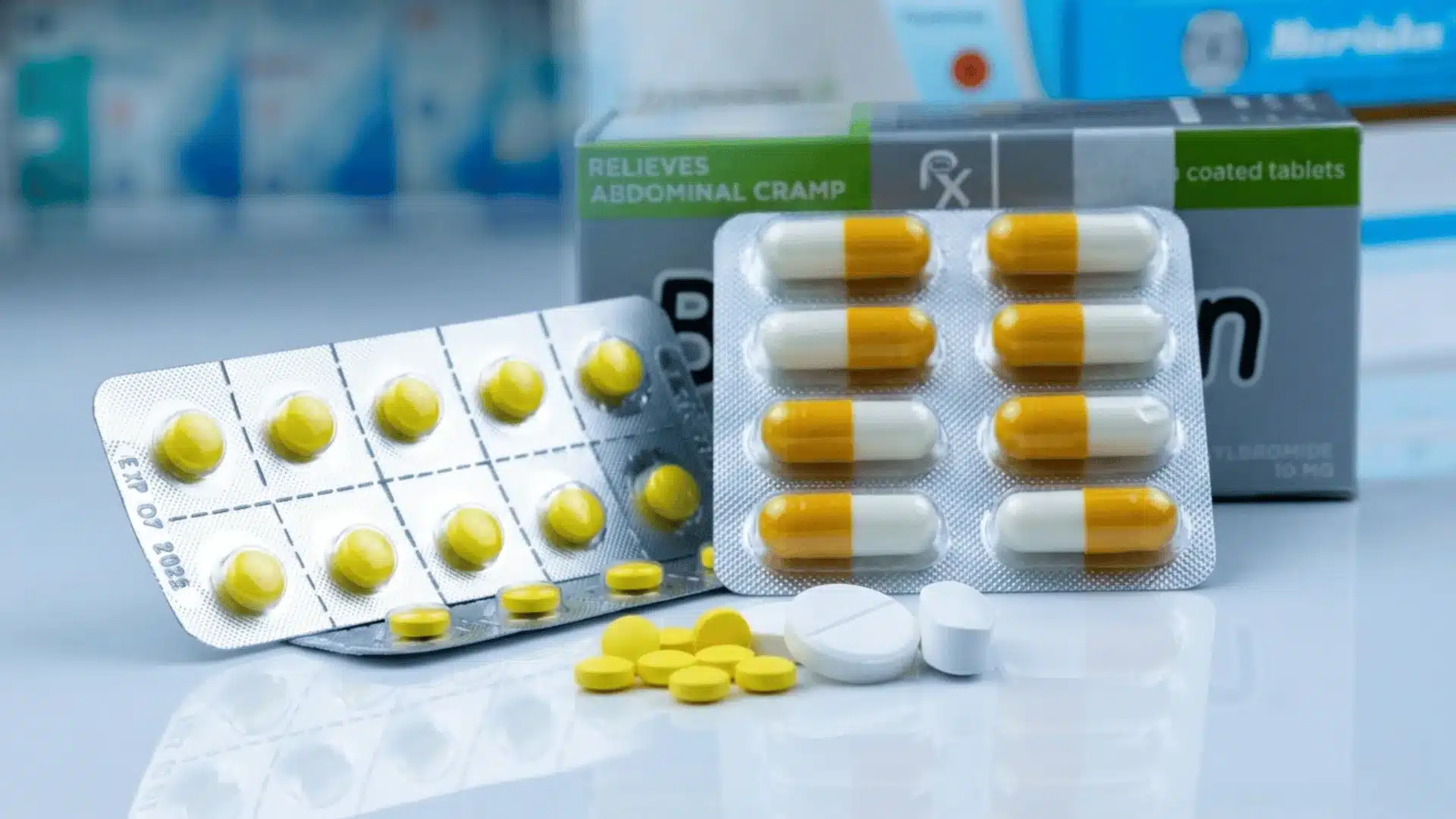high quality picture of a couple of medicines in white and yellow colour (1)