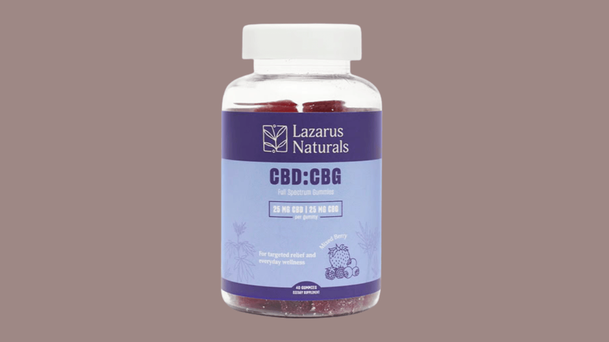 lazarus naturals 25mg full-spectrum cbd gummies bottle for long-term affordable neuropathy relief