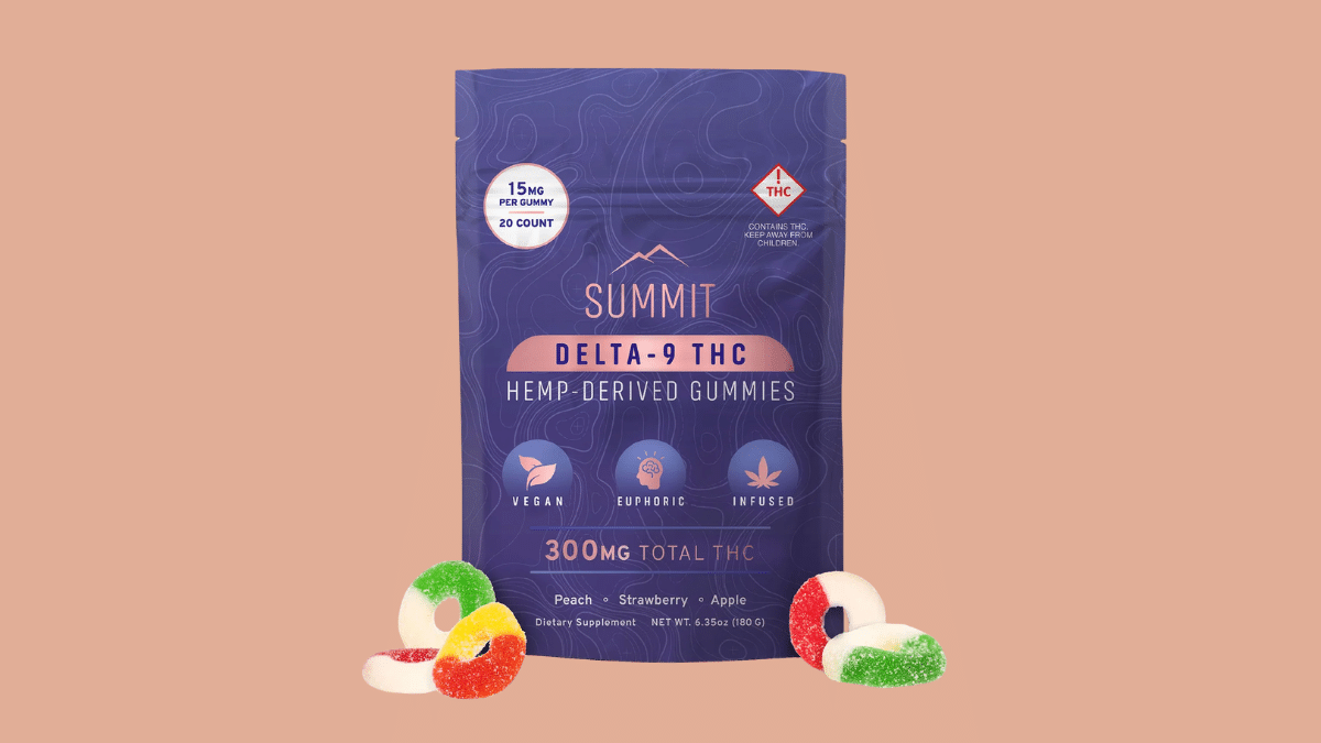 summit delta-9 thc gummies organic colorado hemp 15mg beginner friendly bottle