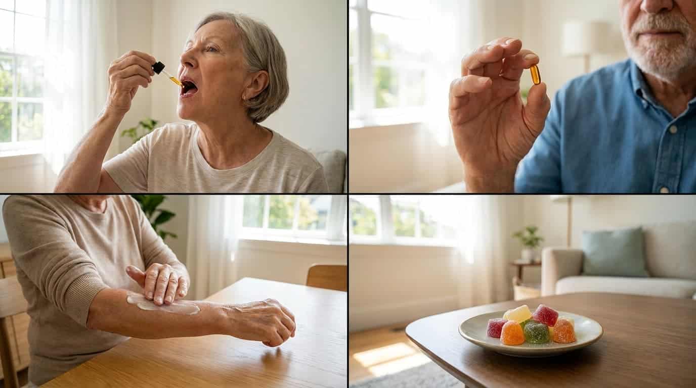 different ways seniors use cbd oil capsules cream and gummies