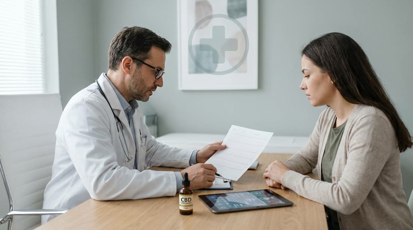 doctor reviewing cbd use with medication safety discussion