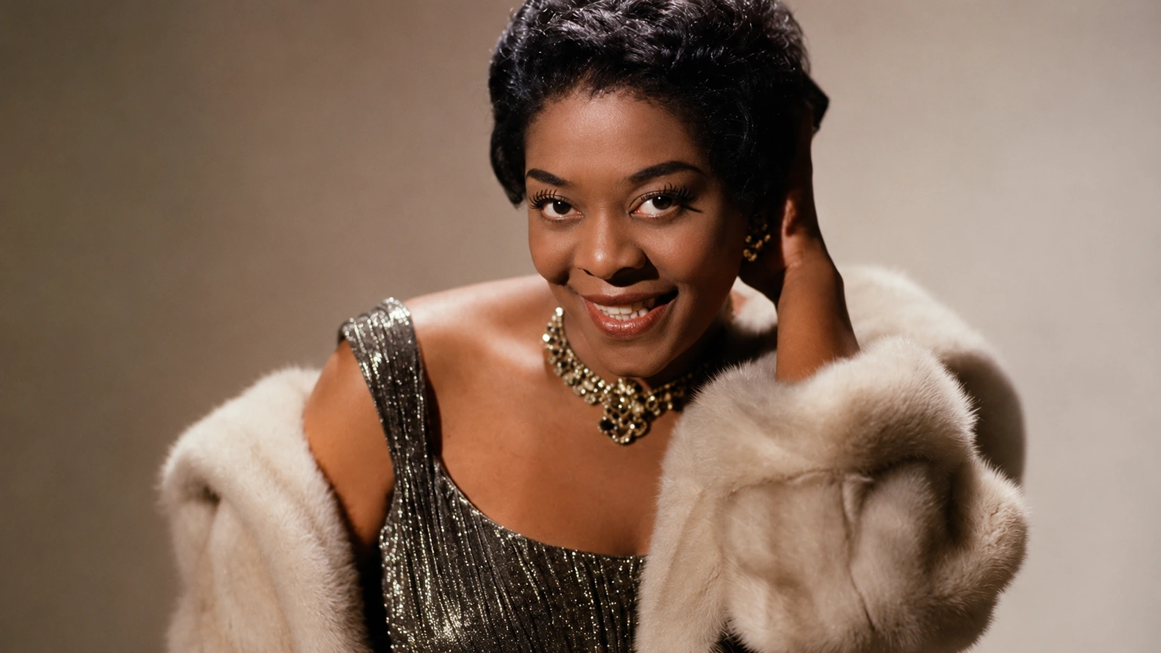 image for female singers who died of an overdose, showing a glamorous black woman in a shimmery dress