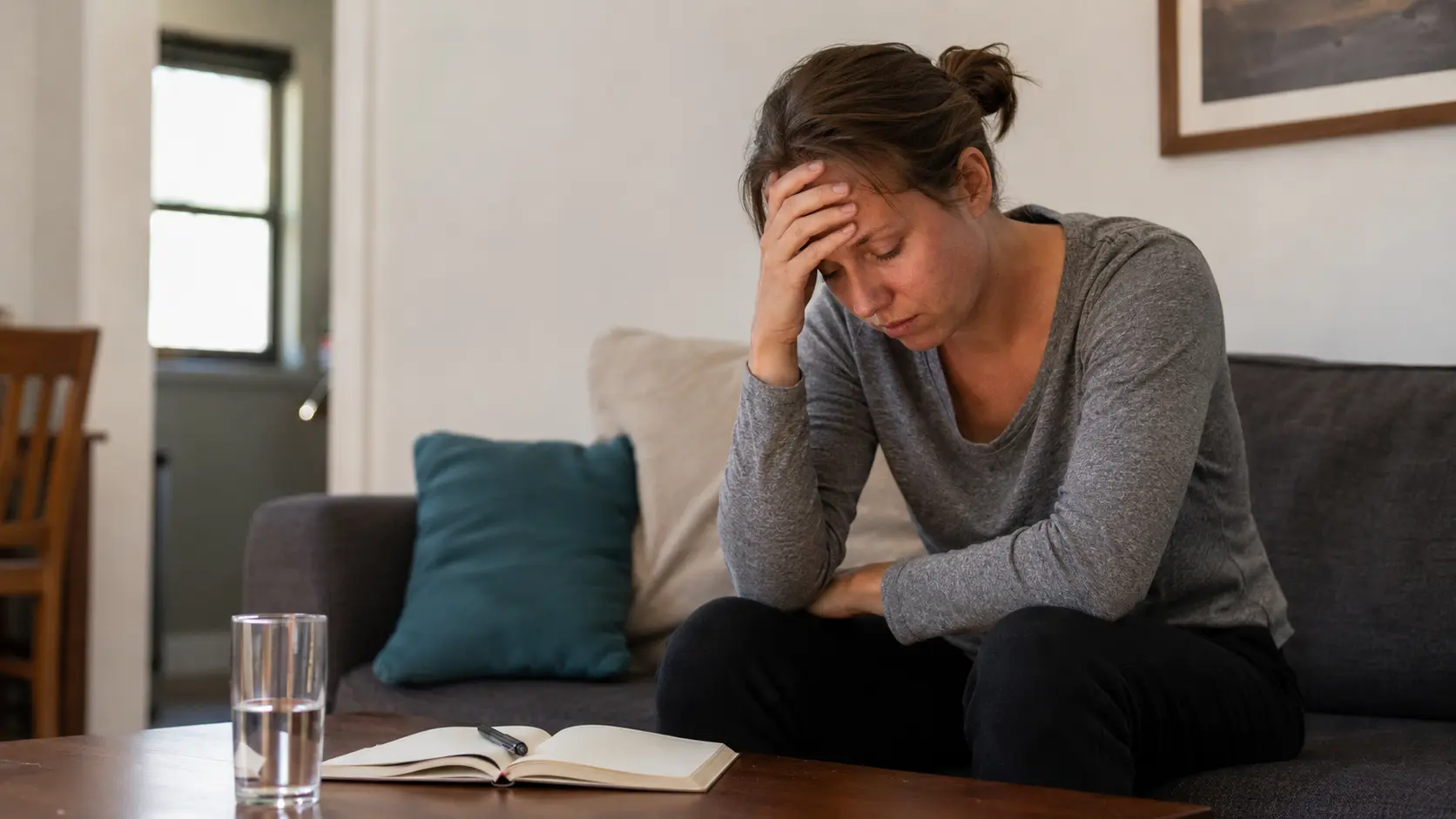 person at a kitchen table showing the early crash stage of crack withdrawal