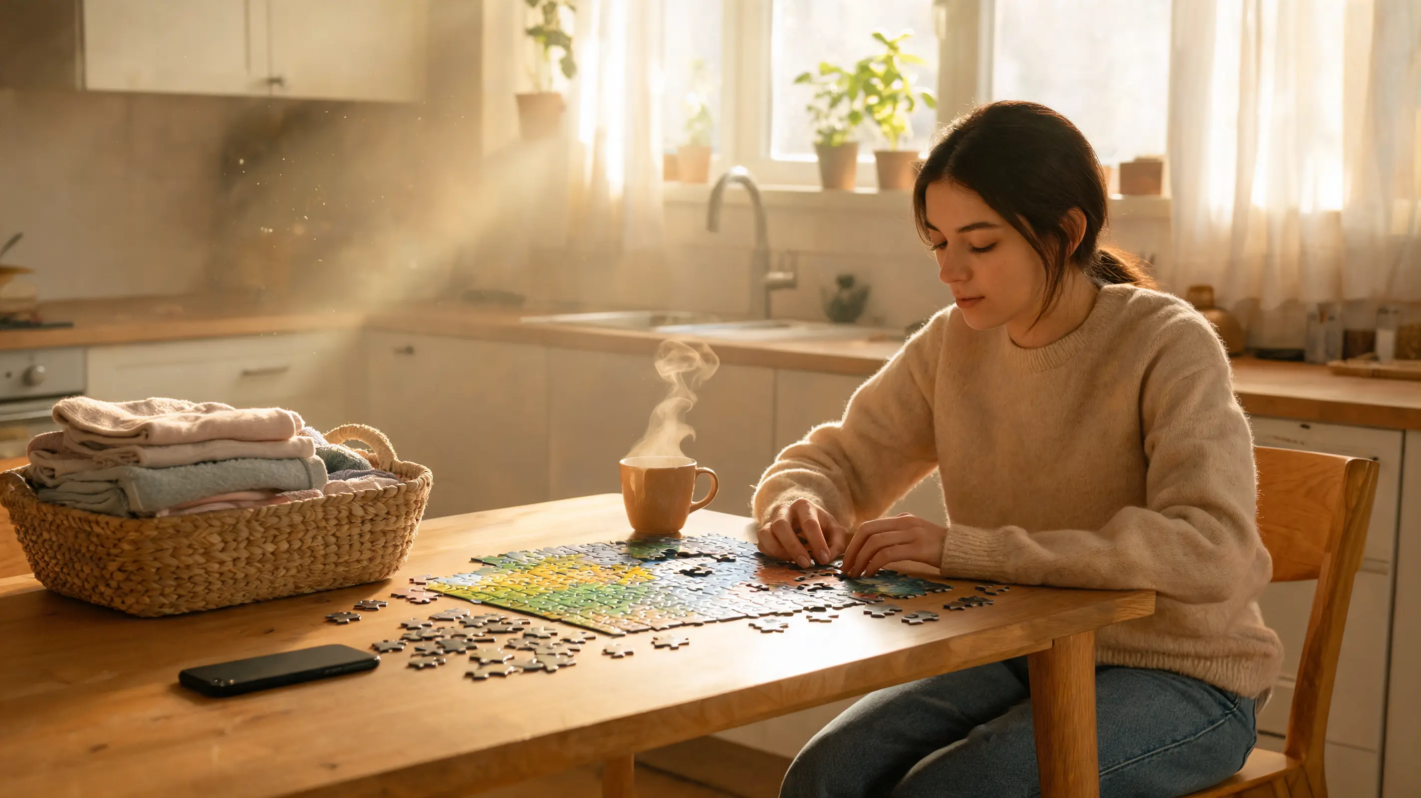 person using simple home activities and walking shoes to stay busy during weed cravings