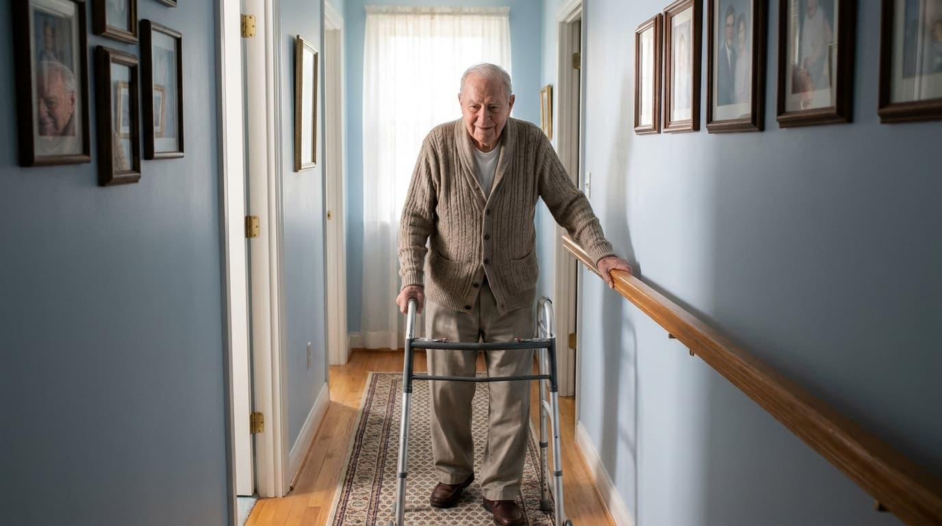 senior walking with improved joint comfort and mobility support