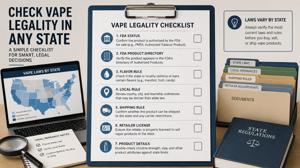 vape laws by state research checklist for buyers retailers and researchers
