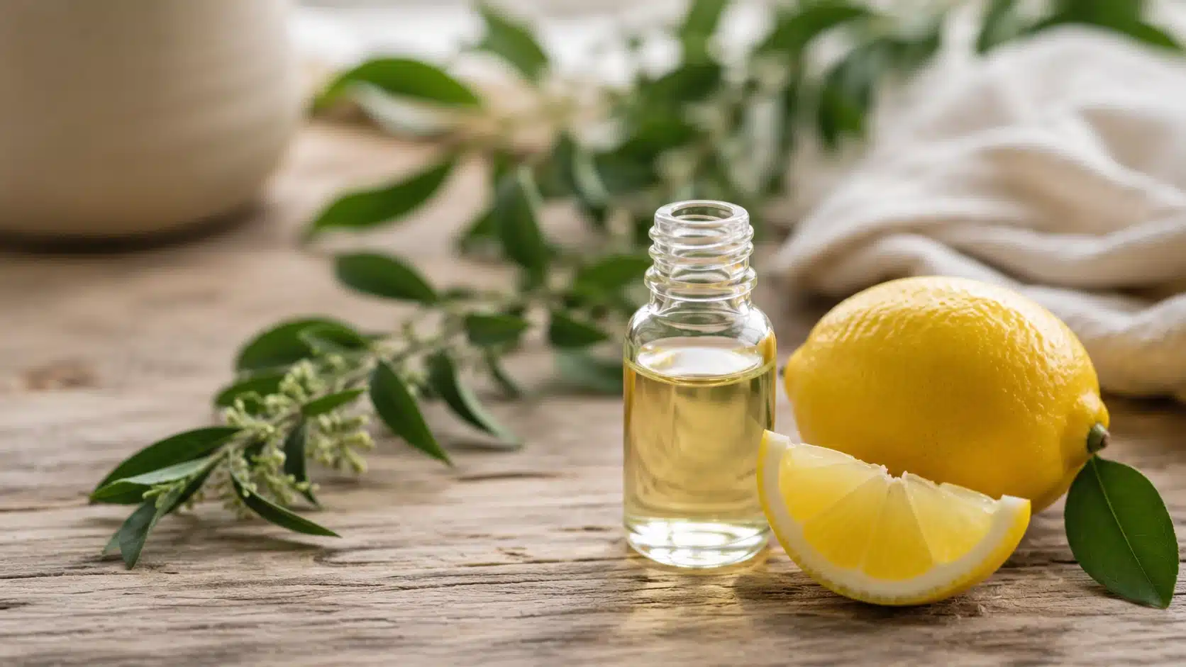 best terpenes for anxiety with lemon oil bottle