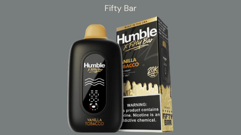 fifty bar tobacco vape product image with budget friendly device and light classic tobacco flavor