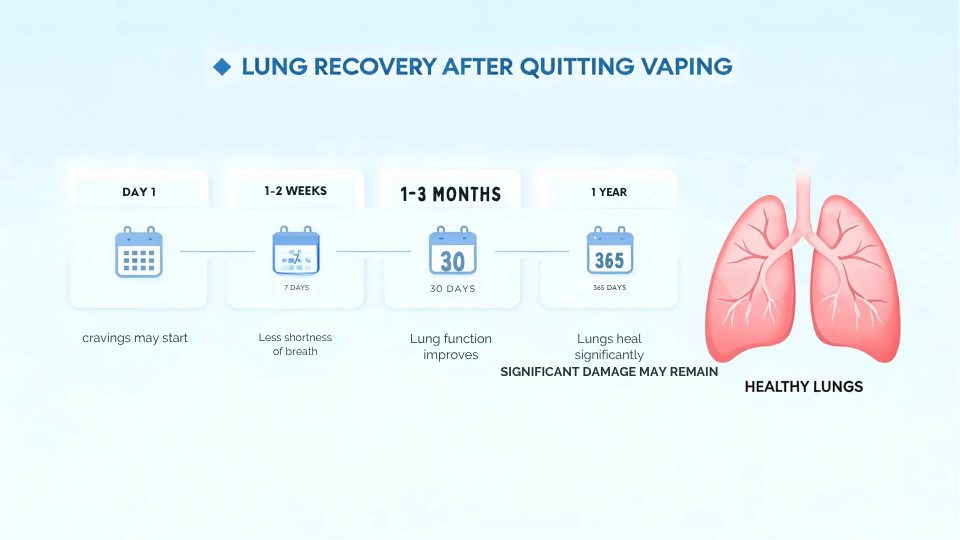 how long does it take for your lungs to heal from vaping shown in a simple recovery timeline