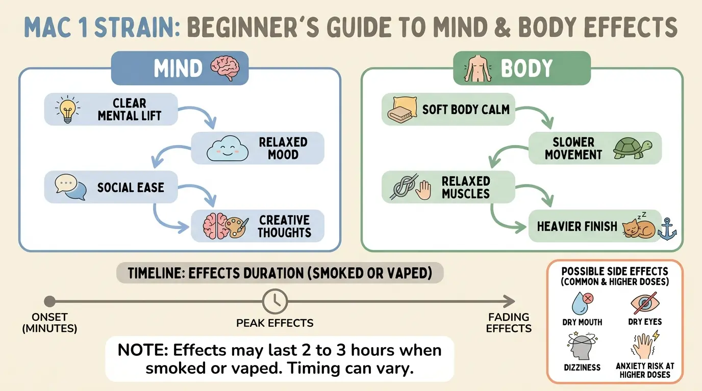mac 1 effects infographic showing mind body timeline side effects and lasting time