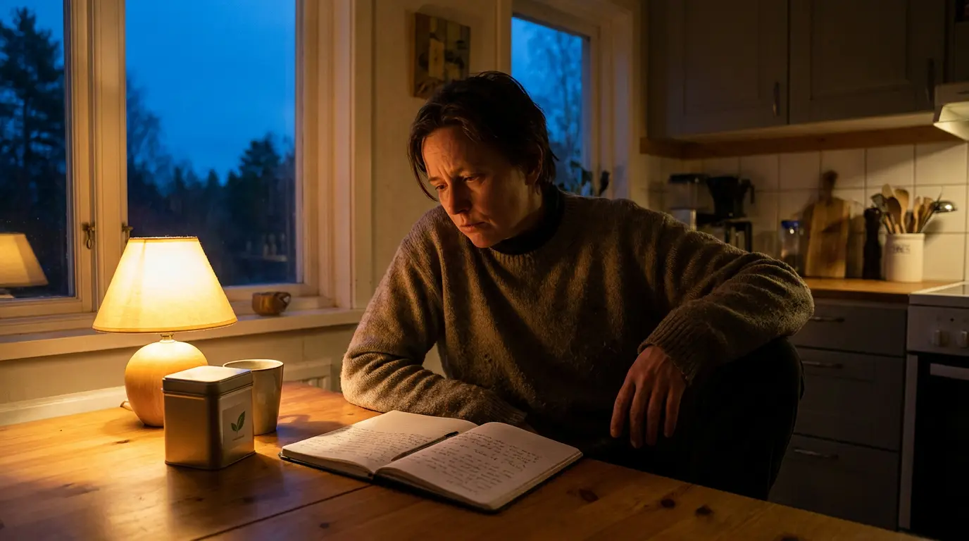 calm desk scene showing stress and tension relief interest around microdosing thc in low light room