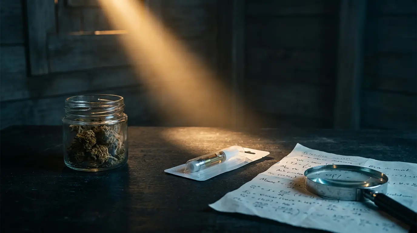 vape cartridge and cannabis flower showing microdosing thc potency and dosing control concerns