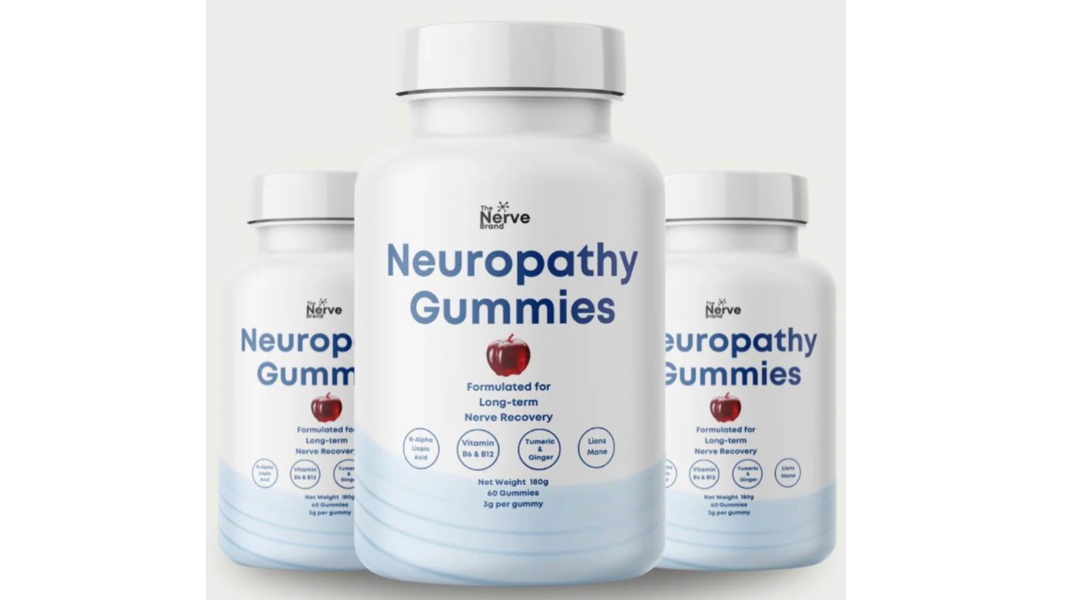 the nerve brand neuropathy gummies bottles with alpha-lipoic acid, b vitamins, and lion’s mane for nerve support
