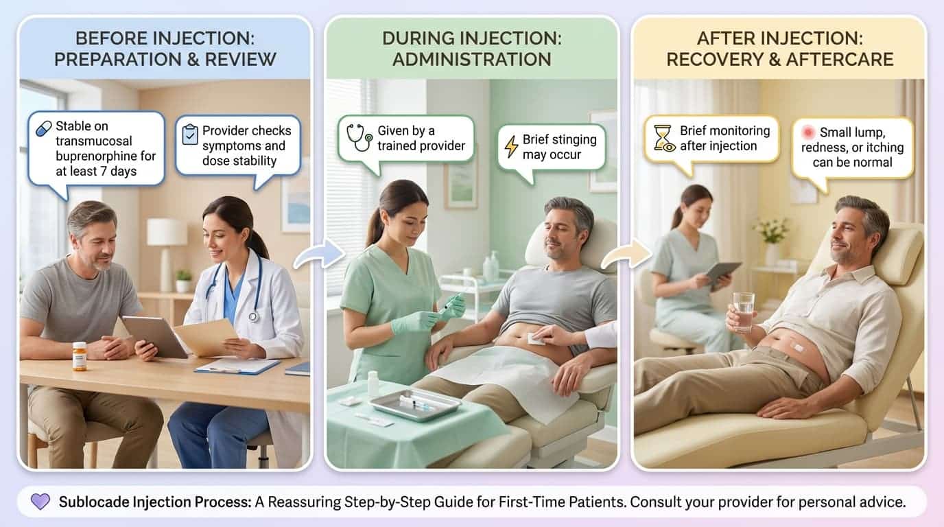 what to expect before during and after a sublocade injection infographic for new patients