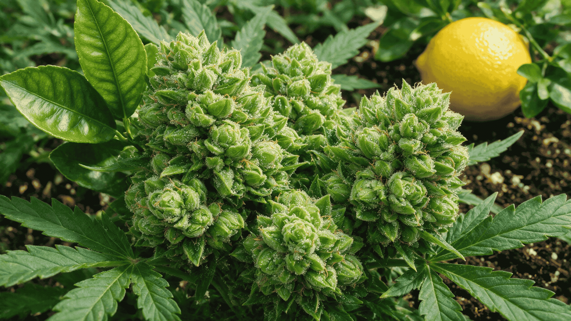 buddha medikit cbd cannabis flowers with dense green buds and crystal trichomes