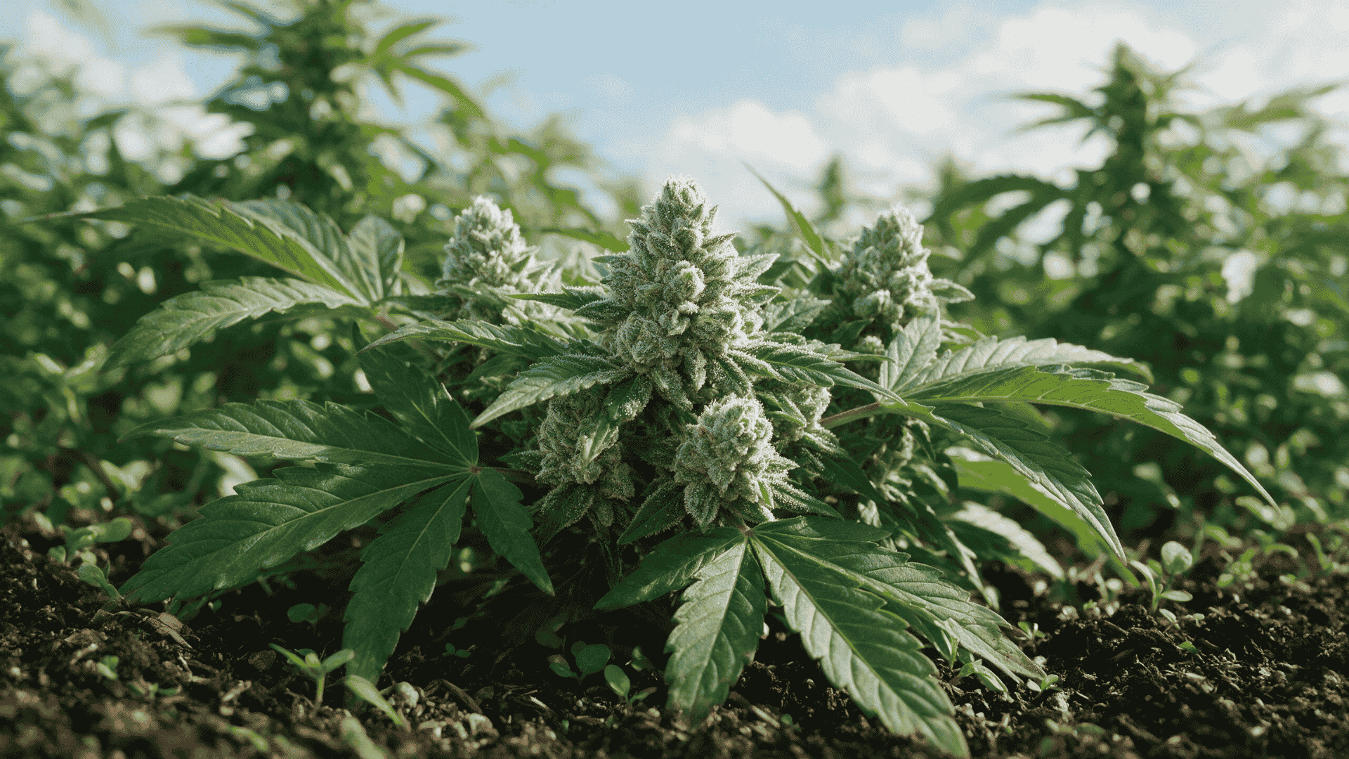 ringo’s gift cbd cannabis flowers with dense buds and visible trichomes