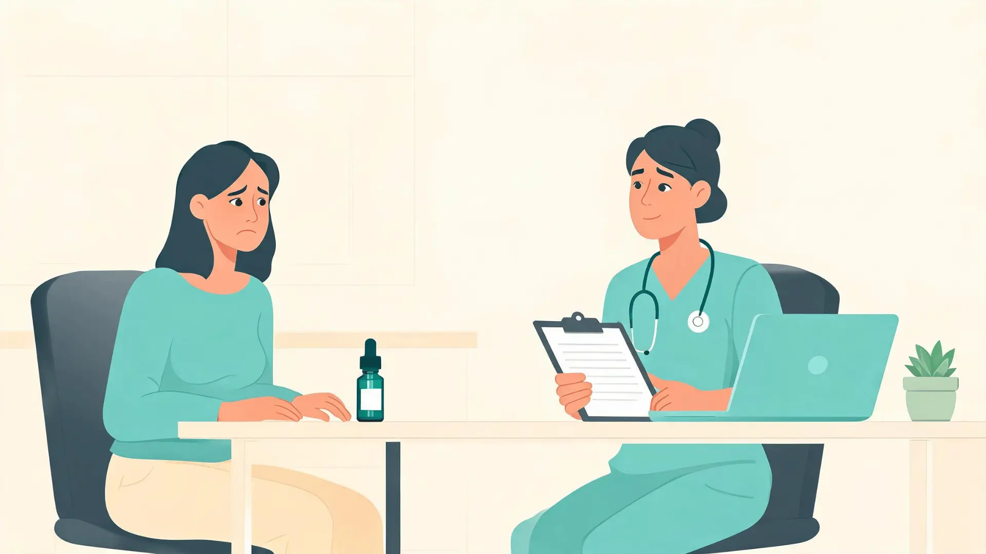 person discussing cbd related tiredness with a healthcare professional